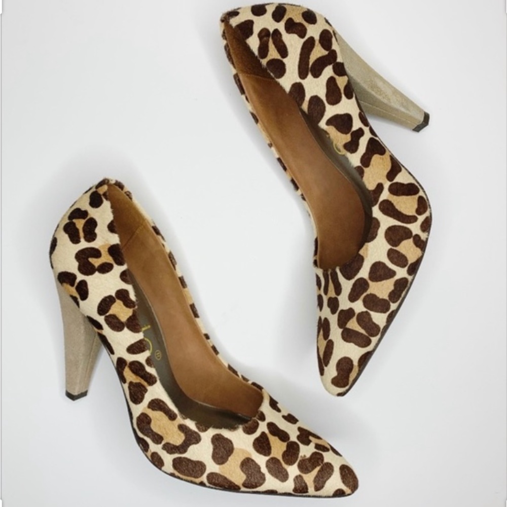 Nicole Bazaar Chetah Animal Print Glitter Heels